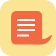 orange message icon in yellow box