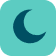 dark moon in teal square